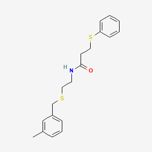 molecular formula C19H23NOS2 B5213531 N-{2-[(3-methylbenzyl)thio]ethyl}-3-(phenylthio)propanamide 