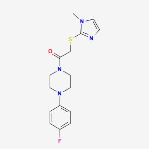 molecular formula C16H19FN4OS B5213549 1-(4-fluorophenyl)-4-{[(1-methyl-1H-imidazol-2-yl)thio]acetyl}piperazine 