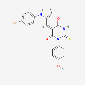 molecular formula C23H18BrN3O3S B5213556 5-{[1-(4-bromophenyl)-1H-pyrrol-2-yl]methylene}-1-(4-ethoxyphenyl)-2-thioxodihydro-4,6(1H,5H)-pyrimidinedione 