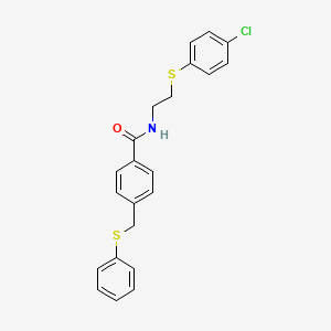 N-{2-[(4-chlorophenyl)thio]ethyl}-4-[(phenylthio)methyl]benzamide