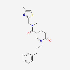 molecular formula C21H27N3O2S B5213573 N-methyl-N-[(4-methyl-1,3-thiazol-2-yl)methyl]-6-oxo-1-(3-phenylpropyl)-3-piperidinecarboxamide 