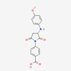 molecular formula C18H16N2O5 B5213574 4-{3-[(4-methoxyphenyl)amino]-2,5-dioxo-1-pyrrolidinyl}benzoic acid 