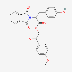 molecular formula C26H21NO7 B5213611 2-(4-methoxyphenyl)-2-oxoethyl 2-(1,3-dioxo-1,3-dihydro-2H-isoindol-2-yl)-3-(4-hydroxyphenyl)propanoate 