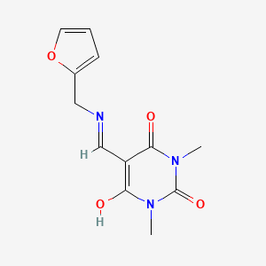 molecular formula C12H13N3O4 B5213625 5-{[(2-furylmethyl)amino]methylene}-1,3-dimethyl-2,4,6(1H,3H,5H)-pyrimidinetrione 
