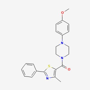 molecular formula C22H23N3O2S B5213637 1-(4-methoxyphenyl)-4-[(4-methyl-2-phenyl-1,3-thiazol-5-yl)carbonyl]piperazine 