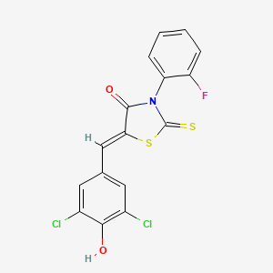 molecular formula C16H8Cl2FNO2S2 B5213665 5-(3,5-dichloro-4-hydroxybenzylidene)-3-(2-fluorophenyl)-2-thioxo-1,3-thiazolidin-4-one 