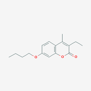 molecular formula C16H20O3 B5213682 7-butoxy-3-ethyl-4-methyl-2H-chromen-2-one 