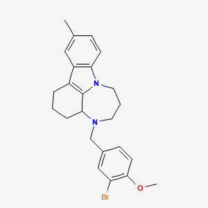 molecular formula C24H27BrN2O B5213702 4-(3-bromo-4-methoxybenzyl)-11-methyl-1,2,3,3a,4,5,6,7-octahydro[1,4]diazepino[3,2,1-jk]carbazole 