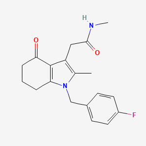 molecular formula C19H21FN2O2 B5213706 2-[1-(4-fluorobenzyl)-2-methyl-4-oxo-4,5,6,7-tetrahydro-1H-indol-3-yl]-N-methylacetamide 