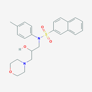 molecular formula C24H28N2O4S B5213721 N-[2-hydroxy-3-(4-morpholinyl)propyl]-N-(4-methylphenyl)-2-naphthalenesulfonamide 