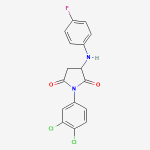 molecular formula C16H11Cl2FN2O2 B5213731 1-(3,4-dichlorophenyl)-3-[(4-fluorophenyl)amino]-2,5-pyrrolidinedione 