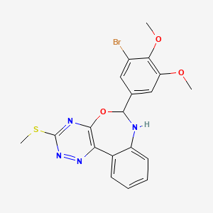 molecular formula C19H17BrN4O3S B5213736 6-(3-bromo-4,5-dimethoxyphenyl)-3-(methylthio)-6,7-dihydro[1,2,4]triazino[5,6-d][3,1]benzoxazepine 