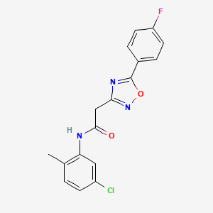 molecular formula C17H13ClFN3O2 B5213741 N-(5-chloro-2-methylphenyl)-2-[5-(4-fluorophenyl)-1,2,4-oxadiazol-3-yl]acetamide 