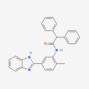 molecular formula C28H23N3O B5213748 N-[5-(1H-benzimidazol-2-yl)-2-methylphenyl]-2,2-diphenylacetamide 