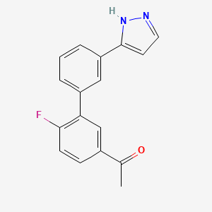 molecular formula C17H13FN2O B5213760 1-[6-fluoro-3'-(1H-pyrazol-3-yl)-3-biphenylyl]ethanone 
