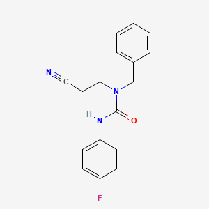 molecular formula C17H16FN3O B5213772 N-benzyl-N-(2-cyanoethyl)-N'-(4-fluorophenyl)urea 