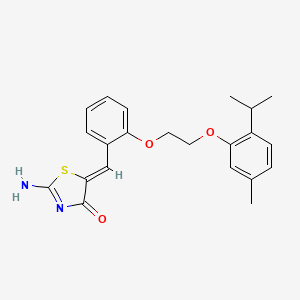 molecular formula C22H24N2O3S B5213776 2-imino-5-{2-[2-(2-isopropyl-5-methylphenoxy)ethoxy]benzylidene}-1,3-thiazolidin-4-one 