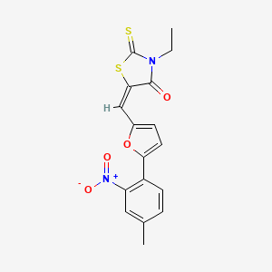 molecular formula C17H14N2O4S2 B5213792 3-ethyl-5-{[5-(4-methyl-2-nitrophenyl)-2-furyl]methylene}-2-thioxo-1,3-thiazolidin-4-one 