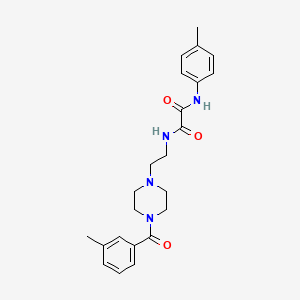 molecular formula C23H28N4O3 B5213799 N-{2-[4-(3-methylbenzoyl)-1-piperazinyl]ethyl}-N'-(4-methylphenyl)ethanediamide 