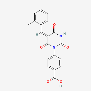 molecular formula C19H14N2O5 B5213831 4-[5-(2-methylbenzylidene)-2,4,6-trioxotetrahydro-1(2H)-pyrimidinyl]benzoic acid 
