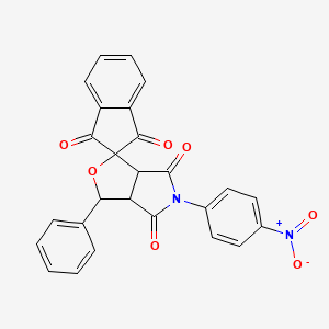 molecular formula C26H16N2O7 B5213843 5-(4-nitrophenyl)-3-phenyl-3a,6a-dihydrospiro[furo[3,4-c]pyrrole-1,2'-indene]-1',3',4,6(3H,5H)-tetrone 