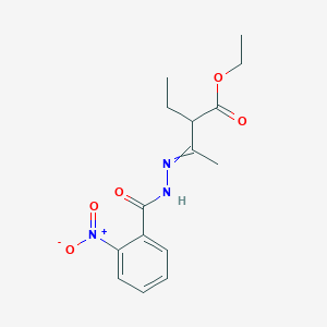 molecular formula C15H19N3O5 B5213863 ethyl 2-ethyl-3-[(2-nitrobenzoyl)hydrazono]butanoate 