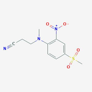 molecular formula C11H13N3O4S B5213887 3-{methyl[4-(methylsulfonyl)-2-nitrophenyl]amino}propanenitrile 