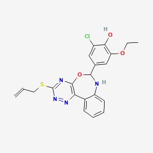 molecular formula C21H19ClN4O3S B5213915 4-[3-(allylthio)-6,7-dihydro[1,2,4]triazino[5,6-d][3,1]benzoxazepin-6-yl]-2-chloro-6-ethoxyphenol 