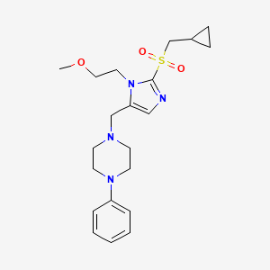 molecular formula C21H30N4O3S B5213924 1-{[2-[(cyclopropylmethyl)sulfonyl]-1-(2-methoxyethyl)-1H-imidazol-5-yl]methyl}-4-phenylpiperazine 