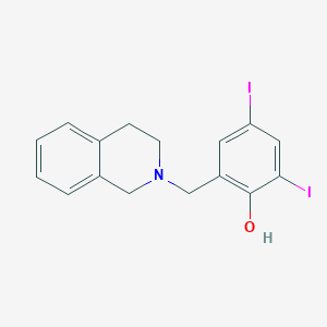 molecular formula C16H15I2NO B5213932 2-(3,4-dihydro-2(1H)-isoquinolinylmethyl)-4,6-diiodophenol 