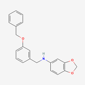 molecular formula C21H19NO3 B5213940 1,3-benzodioxol-5-yl[3-(benzyloxy)benzyl]amine 
