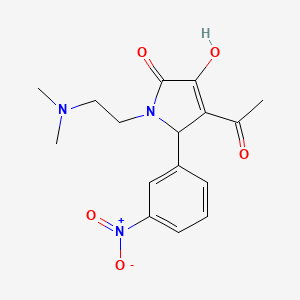 molecular formula C16H19N3O5 B5213950 4-acetyl-1-[2-(dimethylamino)ethyl]-3-hydroxy-5-(3-nitrophenyl)-1,5-dihydro-2H-pyrrol-2-one 