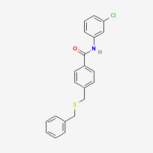 molecular formula C21H18ClNOS B5213956 4-[(benzylthio)methyl]-N-(3-chlorophenyl)benzamide 