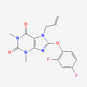 molecular formula C16H14F2N4O3 B5213969 7-allyl-8-(2,4-difluorophenoxy)-1,3-dimethyl-3,7-dihydro-1H-purine-2,6-dione 