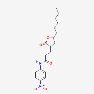 molecular formula C19H26N2O5 B5213976 3-(5-hexyl-2-oxotetrahydro-3-furanyl)-N-(4-nitrophenyl)propanamide 