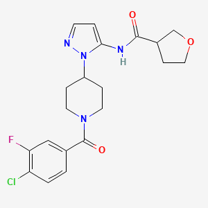 molecular formula C20H22ClFN4O3 B5214031 N-{1-[1-(4-chloro-3-fluorobenzoyl)-4-piperidinyl]-1H-pyrazol-5-yl}tetrahydro-3-furancarboxamide 