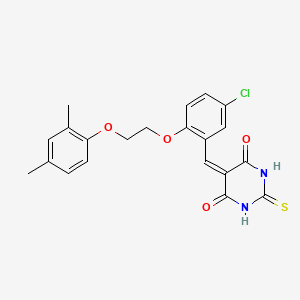 molecular formula C21H19ClN2O4S B5214071 5-{5-chloro-2-[2-(2,4-dimethylphenoxy)ethoxy]benzylidene}-2-thioxodihydro-4,6(1H,5H)-pyrimidinedione 