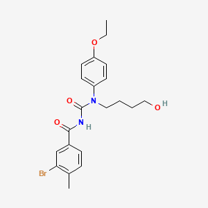 molecular formula C21H25BrN2O4 B5214088 3-bromo-N-{[(4-ethoxyphenyl)(4-hydroxybutyl)amino]carbonyl}-4-methylbenzamide 