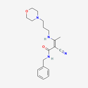 molecular formula C19H26N4O2 B5214093 N-benzyl-2-cyano-3-{[3-(4-morpholinyl)propyl]amino}-2-butenamide 