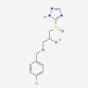 molecular formula C12H14ClN3O3S B5214111 1-[(4-chlorobenzyl)oxy]-3-(1H-1,2,4-triazol-5-ylsulfinyl)-2-propanol 