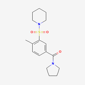 molecular formula C17H24N2O3S B5214116 1-{[2-methyl-5-(pyrrolidin-1-ylcarbonyl)phenyl]sulfonyl}piperidine 