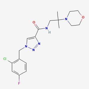 molecular formula C18H23ClFN5O2 B5214122 1-(2-chloro-4-fluorobenzyl)-N-[2-methyl-2-(4-morpholinyl)propyl]-1H-1,2,3-triazole-4-carboxamide 