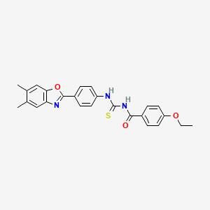 molecular formula C25H23N3O3S B5214134 N-({[4-(5,6-dimethyl-1,3-benzoxazol-2-yl)phenyl]amino}carbonothioyl)-4-ethoxybenzamide 