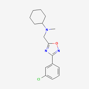 molecular formula C16H20ClN3O B5214157 N-{[3-(3-chlorophenyl)-1,2,4-oxadiazol-5-yl]methyl}-N-methylcyclohexanamine 