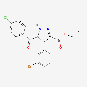 ethyl 4-(3-bromophenyl)-5-(4-chlorobenzoyl)-4,5-dihydro-1H-pyrazole-3-carboxylate