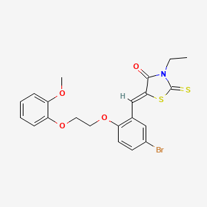 molecular formula C21H20BrNO4S2 B5214208 5-{5-bromo-2-[2-(2-methoxyphenoxy)ethoxy]benzylidene}-3-ethyl-2-thioxo-1,3-thiazolidin-4-one 
