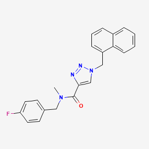 molecular formula C22H19FN4O B5214222 N-(4-fluorobenzyl)-N-methyl-1-(1-naphthylmethyl)-1H-1,2,3-triazole-4-carboxamide 