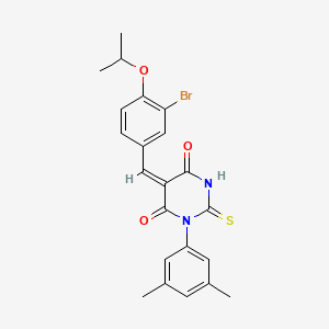 molecular formula C22H21BrN2O3S B5214223 5-(3-bromo-4-isopropoxybenzylidene)-1-(3,5-dimethylphenyl)-2-thioxodihydro-4,6(1H,5H)-pyrimidinedione 