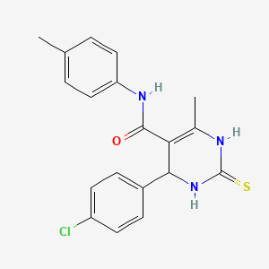 molecular formula C19H18ClN3OS B5214248 4-(4-chlorophenyl)-6-methyl-N-(4-methylphenyl)-2-thioxo-1,2,3,4-tetrahydro-5-pyrimidinecarboxamide 