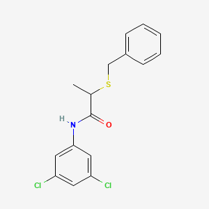 molecular formula C16H15Cl2NOS B5214273 2-(benzylthio)-N-(3,5-dichlorophenyl)propanamide 